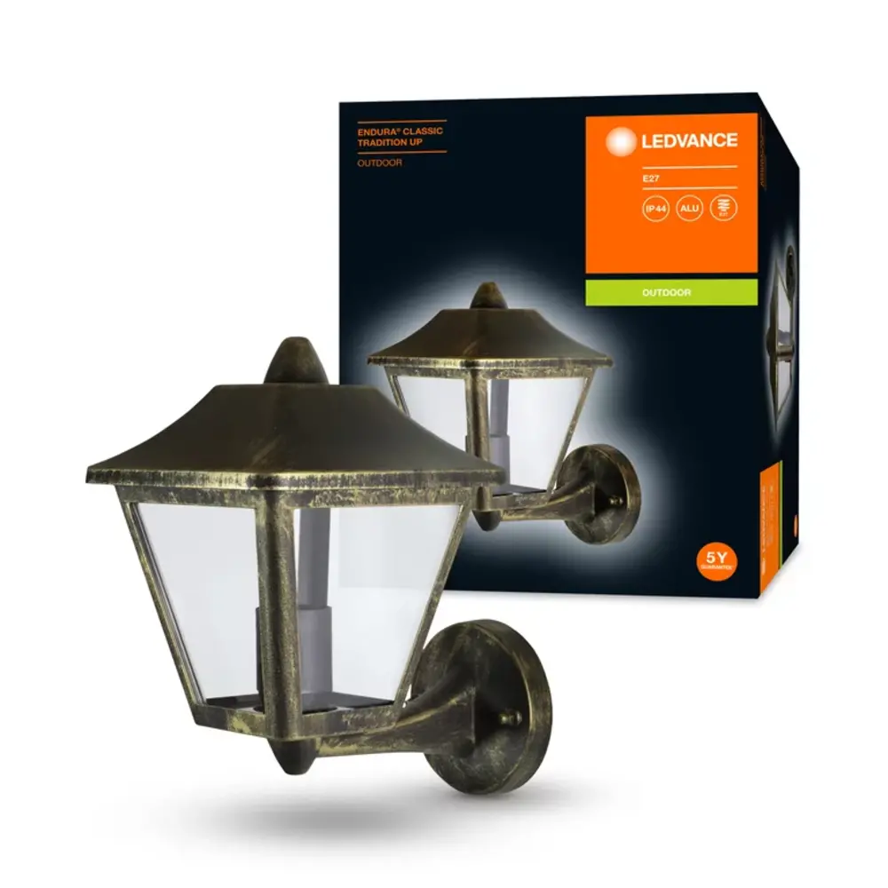 Ledvance LED Wandlamp - Endura Classic - Tradition Patina - E27 - IP44 - Goud