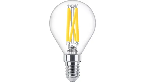 Philips LED Verlichting | Officieel distributeur LED Filament Helder Glas - P45 Kogellamp - E14 fitting -  5.9W 806lm  - DTW 922-927 Dim To Warm | Beste Kleurweergave - Dimtone Dimbaar
