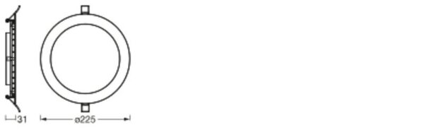 Ledvance Zakelijk: Professionele LED Verlichting & Armaturen | voor de installateur LED Downlight Ultra Slim Inbouwspot - Wit 225MM - 22W 2000Lm - 3000K 830 Warm Wit |  Zaagmaat 200mm