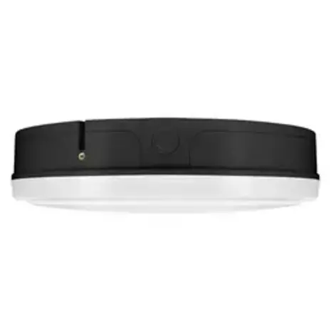 Ledvance Zakelijk: Professionele LED Verlichting & Armaturen LED Wandlamp Bulkhead Surface Sensor - IP65 Ø250MM - Zwart - 10W 800Lm - 3000k 830 Warm wit | IK10 Daglichtsensor