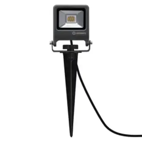 Ledvance LED Breedstraler Endura Spike Zwart 10W 800lm - IP65 - 830 Warm Wit