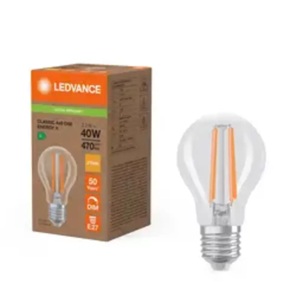 Ledvance LED Lamp - Classic A40 Filament - E27 - 2.2W - Dimbaar - Energieklasse A - 827 - Helder
