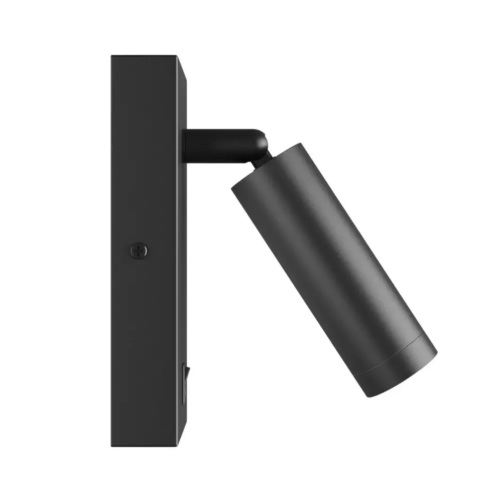 Spectrum Wandlamp Madara Slim incl. schakelaar - GU10 ⌀35mm - 38X95mm - Zwart Spectrum Wandlamp Madara Slim incl. schakelaar - GU10 ⌀35mm - 38X95mm - Zwart