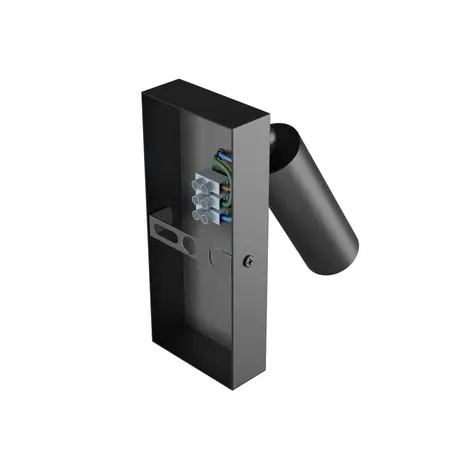 Spectrum voor de installateur Wandlamp Madara Slim incl. schakelaar - GU10 ⌀35mm - 38X95mm - Zwart