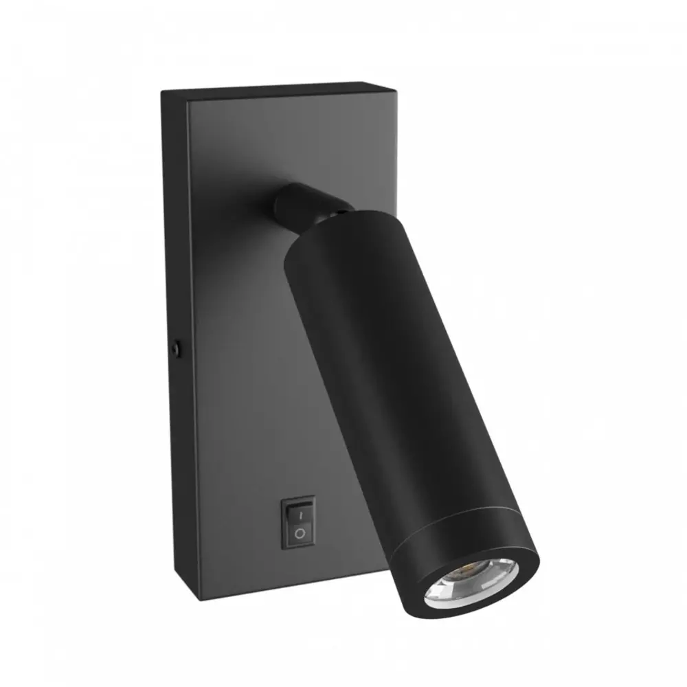 Spectrum voor de installateur Wandlamp Madara Slim incl. schakelaar - GU10 ⌀35mm - 38X95mm - Zwart