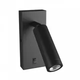 Spectrum voor de installateur Wandlamp Madara Slim incl. schakelaar - GU10 ⌀35mm - 38X95mm - Zwart