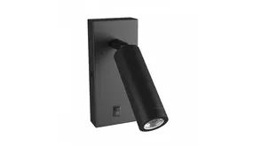 Spectrum voor de installateur Wandlamp Madara Slim incl. schakelaar - GU10 ⌀35mm - 38X95mm - Zwart