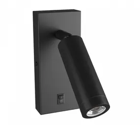 Spectrum voor de installateur Wandlamp Madara Slim incl. schakelaar - GU10 ⌀35mm - 38X95mm - Zwart