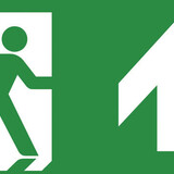 VanLien Noodverlichting: Vluchtwegsignalering  voor de installateur LED Noodverlichtings armatuur SOLO Toebehoren | Pictogramplaat vluchtroute Boven Rechtdoor - Type 7TCA091350R4023