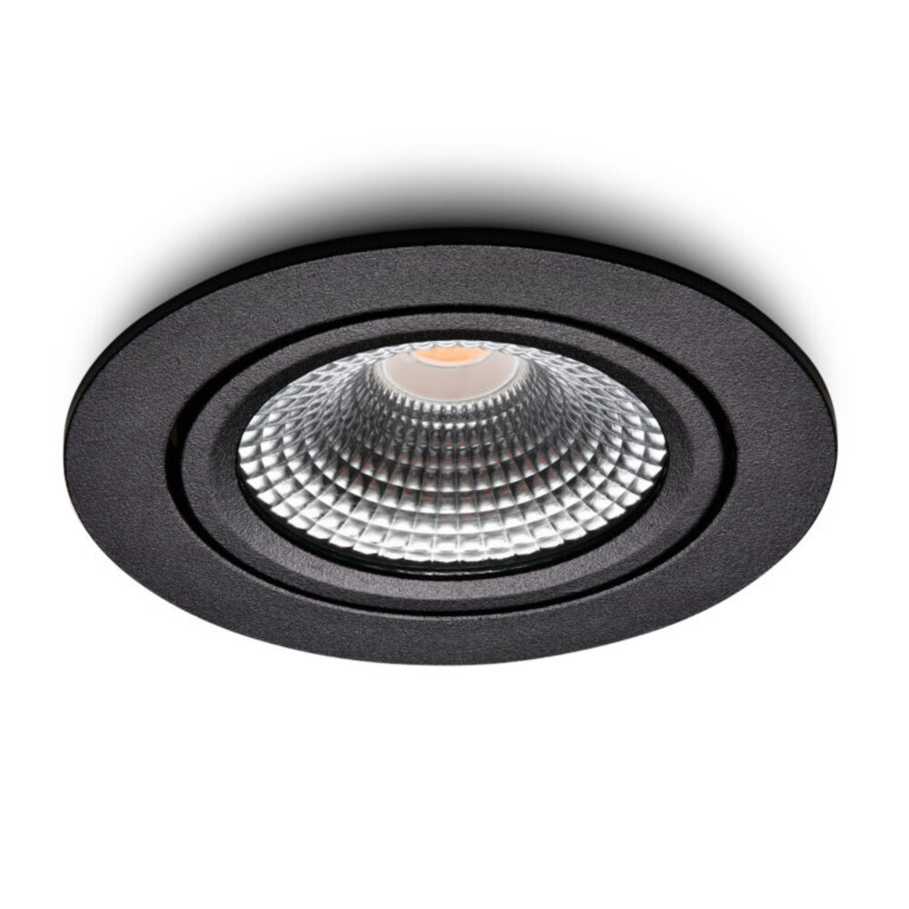LCB LED Europe  LED Inbouwspot 85mm - IP54 Zwart - 5W 450Lm - 927 2700K Warm Wit | Geschikt voor badkamer - Zaagmaat 75MM - Dimbaar - 230v