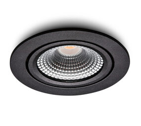 LCB LED Europe  LED Inbouwspot 85mm - IP54 Zwart - 5W 450Lm - 927 2700K Warm Wit | Geschikt voor badkamer - Zaagmaat 75MM - Dimbaar - 230v