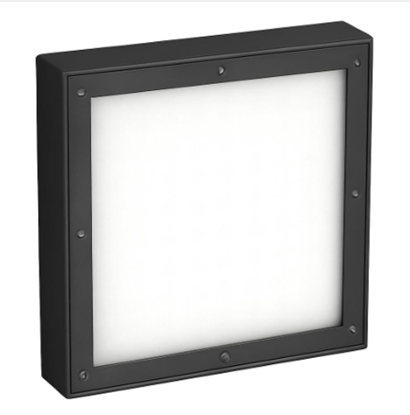 Macbright LED Plafond Wandlamp IP54 - Vandal Antraciet Grijs – 24W 2000Lm – 3000K Warm Wit | IK10 - 400x400MM