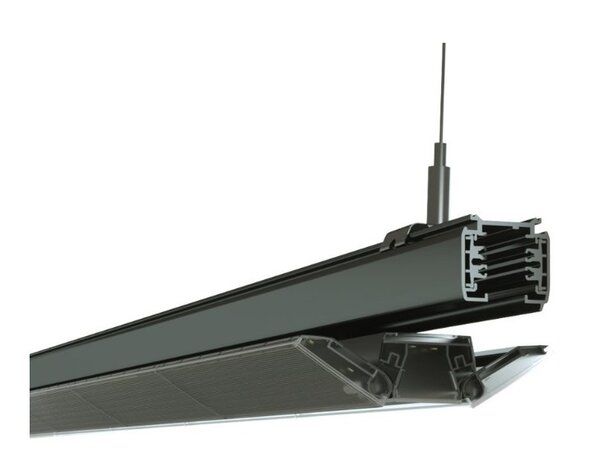 LCB LED Europe  LED 3fase Linear T Rail kantelbaar Armatuur - Zwart - 60W 10.000Lm - 4000K 840  -  1500MM  5 Jaar Garantie