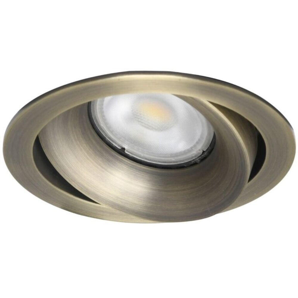 LCB LED Europe  Inbouwspot armatuur IP20 - ALICE 95MM - Antiek Brons - 1-Lichts | GU10 fitting - Kantelbaar 30° - Zaagmaat 83MM