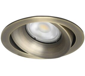 LCB LED Europe  Inbouwspot armatuur IP20 - ALICE 95MM - Antiek Brons - 1-Lichts | GU10 fitting - Kantelbaar 30° - Zaagmaat 83MM