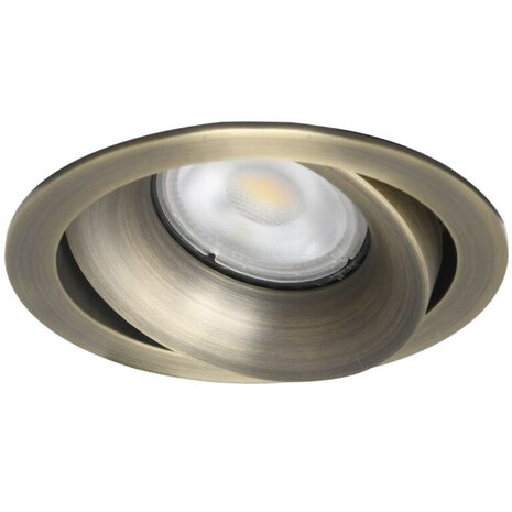 LCB LED Europe  Inbouwspot armatuur IP20 - ALICE 95MM - Antiek Brons - 1-Lichts | GU10 fitting - Kantelbaar 30° - Zaagmaat 83MM