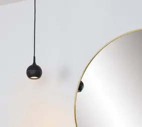 Lucide LED Design Hanglamp Badkamer GU10 IP44 - FAVORI Zwart - 1-Lichts | IP44 - GU10 Fitting - Geschikt voor Hue