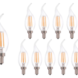 LCB LED Europe  Voordeelpak 10 stuks - Dimbare led lamp vlam - Filament - E14 fitting C37 - 5W vervangt 40W - 2700K warm wit licht