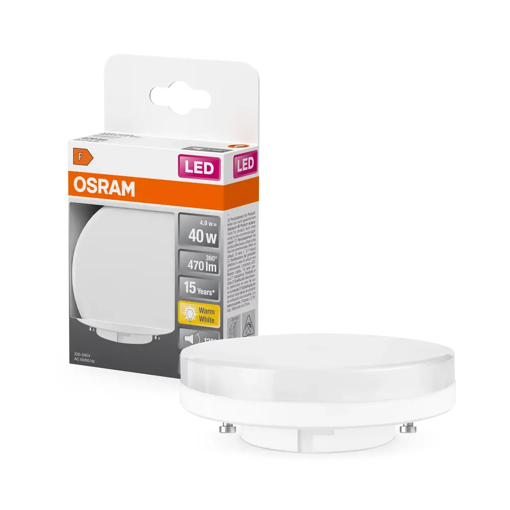 Ledvance Zakelijk: Professionele LED Verlichting & Armaturen Osram LED Spot STAR GX53 Mat 4.9W 470lm 120D - 827 Zeer Warm Wit | Vervangt 50W