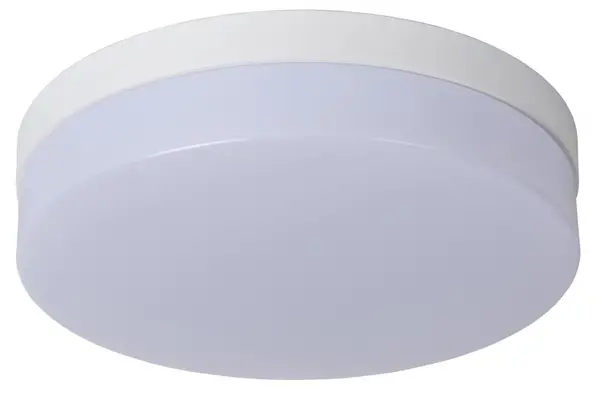 Lucide LED Plafond Wandlamp IP44 - BISKIT Wit 280MM - 18W 1150Lm - 2700K 827 Warm Wit | Schemer & bewegingsensor Lucide LED Plafond Wandlamp IP44 - BISKIT Wit 280MM - 18W 1150Lm - 2700K 827 Warm Wit | Schemer & bewegingsensor