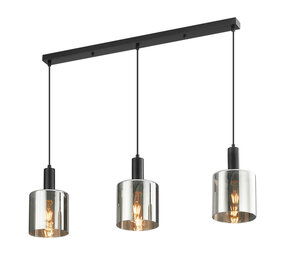 LCB LED Europe  Hanglamp 72cm balk LED -  3x E27 fitting - Smoky Glas - 2 Jaar Garantie