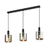 Hanglamp 72cm balk LED -  3x E27 fitting - Smoky Glas - 2 Jaar Garantie