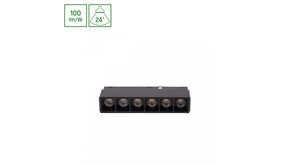 Spectrum voor de installateur 48V Magnetische railverlichting | Shift Basic - Grid XS Linear Armatuur | 110MM 6W 3000K Zwart