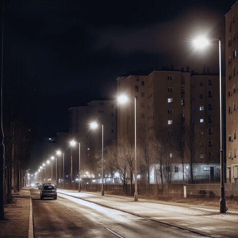 LED Straatlamp - STREETOS SLIM - IP65 - 50W - 4000K 3600lm - IK08 | Schemersensor - 505x109x76mm LED Straatlamp - STREETOS SLIM - IP65 - 50W - 4000K 3600lm - IK08 | Schemersensor - 505x109x76mm