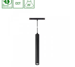 Spectrum voor de installateur 48V Magnetische railverlichting - SHIFT Hangit Zwart  - Pendel staaflamp | 12W | TW Tunable White 2700-6500K | Zigbee 3.0  - 40X297MM