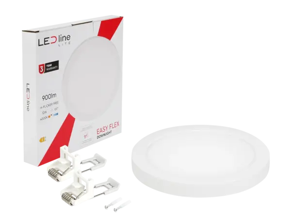 LED line LED Downlight - Rond - EASY FLEX - 12W 900lm - 4000K - IP20 - Wit | Ø170mm Zaagmaat 65-130mm