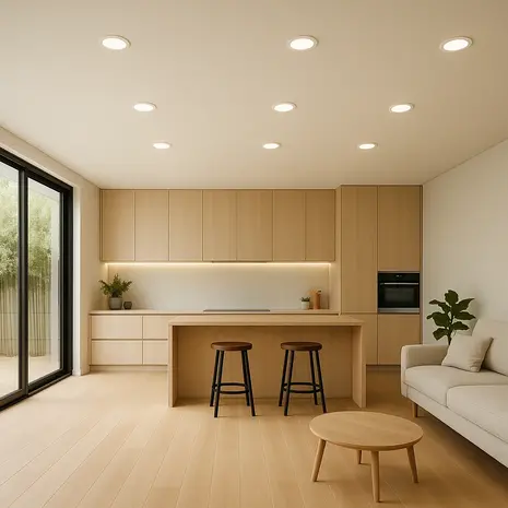 LED line verlichting - Betaalbare Professionele LED Oplossingen LED Downlight - Rond - EASY FLEX - 18W 1530 - CCT 3000K/4000K/5000K - IP20 - Wit | Ø225mm 65-180mm - Bewegingssensor