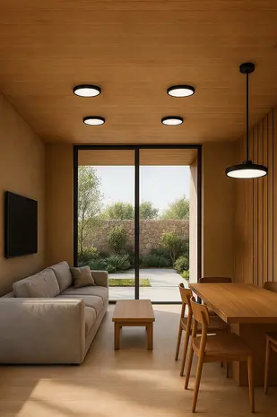 LED line verlichting - Betaalbare Professionele LED Oplossingen LED Downlight - Rond - LITE - EASY FLEX - 9-12W 1050lm - CCT 3000K/4000K/5000K - IP20 - Zwart | Ø170mm Zaagmaat 65-130mm