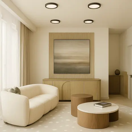 LED line verlichting - Betaalbare Professionele LED Oplossingen LED Downlight - Rond - LITE - EASY FLEX - 18-21-24W 2000lm - CCT 3000K/4000K/5000K - IP20 -Zwart | Ø300mm Zaagmaat 65-240mm