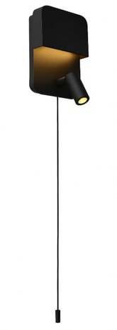 LCB LED LED Bedlamp / Wandlamp met leeslamp - 3000K 830 Warm Wit - Incl. 1.0m Trekkoord (Aan/Uit functie)