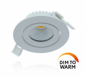 LCB LED Europe  LED Inbouwspot 82mm - IP44  Wit - 5W 420Lm - DTW  822 - 827 Dim To warm  |  Zaagmaat 69mm - Dimtone Dimbaar 230v
