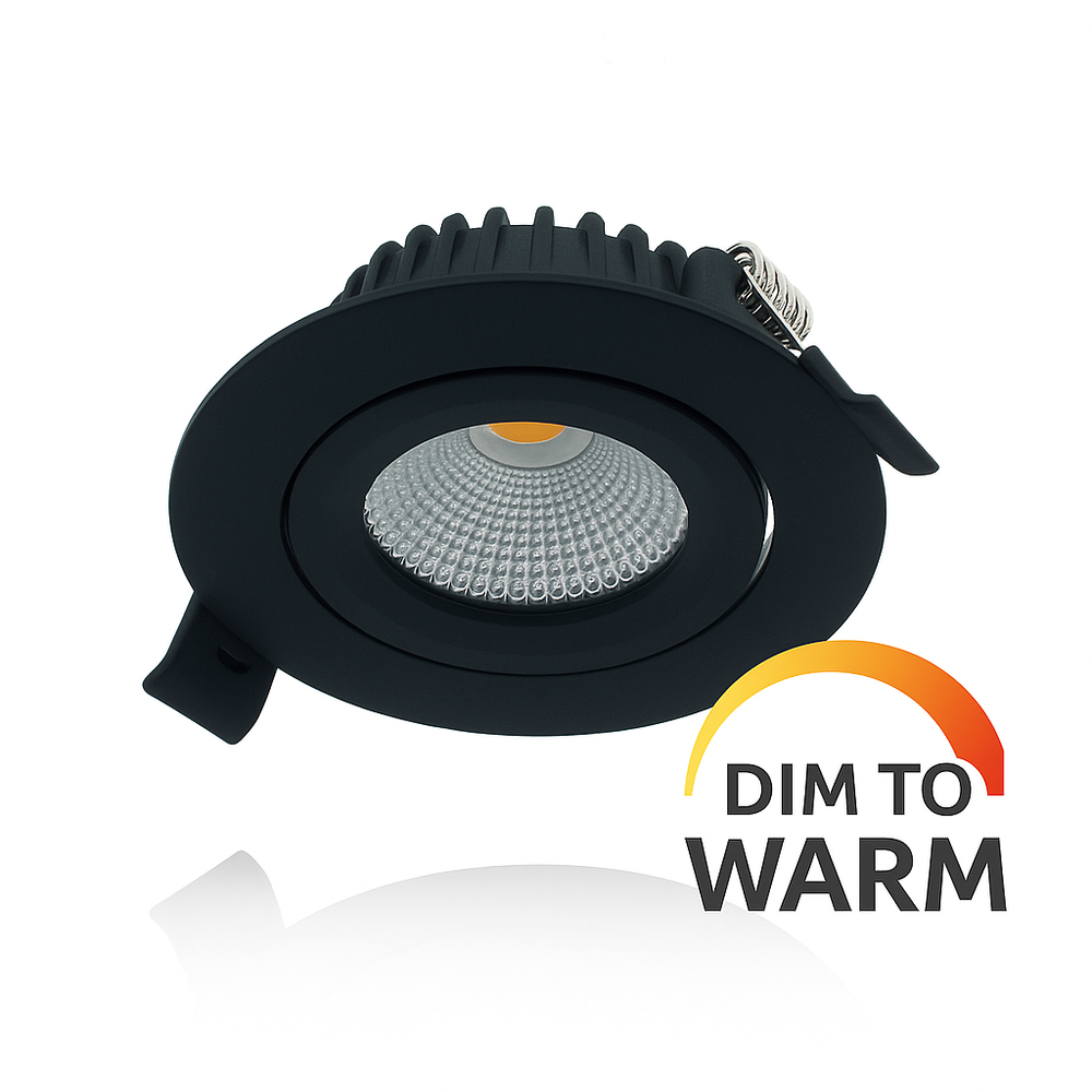 LCB LED Europe LED Inbouwspot 85mm - IP44 Zwart - 5W 420Lm - DTW 822 - 827 Dim To warm | Zaagmaat 75mm - Dimtone Dimbaar 230v LCB LED Europe LED Inbouwspot 85mm - IP44 Zwart - 5W 420Lm - DTW 822 - 827 Dim To warm | Zaagmaat 75mm - Dimtone Dimbaar 230v