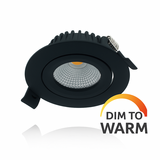 LCB LED Europe  LED Inbouwspot 85mm - IP44 Zwart - 5W 420Lm - DTW 822 - 827 Dim To warm | Zaagmaat 75mm - Dimtone Dimbaar 230v