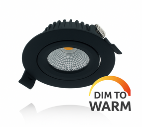 LCB LED Europe  LED Inbouwspot 85mm - IP44 Zwart - 5W 420Lm - DTW 822 - 827 Dim To warm | Zaagmaat 75mm - Dimtone Dimbaar 230v