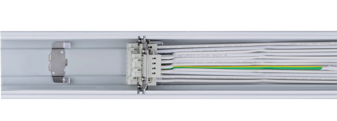DALI Spanningsrail Eind stuk Draagprofiel - Sirius Wit - 8-aderig 2,5mm²  | 1500mm DALI Spanningsrail Eind stuk Draagprofiel - Sirius Wit - 8-aderig 2,5mm²  | 1500mm