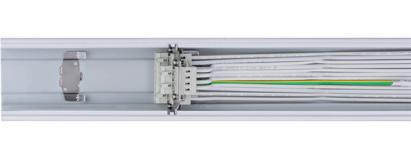 DALI Spanningsrail Eind stuk Draagprofiel - Sirius Wit - 8-aderig 2,5mm²  | 1500mm DALI Spanningsrail Eind stuk Draagprofiel - Sirius Wit - 8-aderig 2,5mm²  | 1500mm