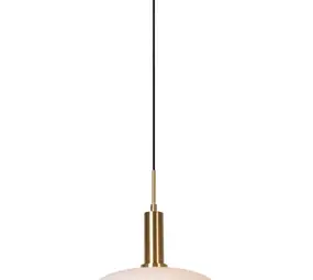 Lucide LED Hanglamp - SINGALA Mat glas - Goud / Messing | Ø 30 cm - 1xE27 fitting