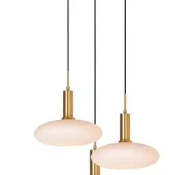 Lucide LED Hanglamp - SINGALA - Ø 55 cm - Mat glas - Goud / Messing | 3xE27 fitting