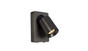 LED Bedlamp / Wandlamp - Richtspot MEGANO Zwart - 5W 450Lm - 3000K 830 Warm wit | GU10 Fitting - Met USB A + C oplaadpunt LED Bedlamp / Wandlamp - Richtspot MEGANO Zwart - 5W 450Lm - 3000K 830 Warm wit | GU10 Fitting - Met USB A + C oplaadpunt