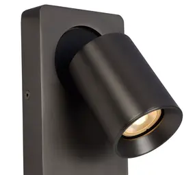 Artdelight LED Bedlamp / Wandlamp - Richtspot Zwart - 5W 450Lm - 3000K 830 Warm wit | GU10 Fitting - Met USB A + C oplaadpunt