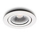 LCB LED Europe  LED Inbouwspot IP54 - Wit Kantelbaar - 3W 270LM -  2200K Warm Wit - CRI90> | Zaagmaat 75mm - Inbouwdiepte 23mm - Triac Dimbaar  10% - 100%  - 50.000 branduur -  230v
