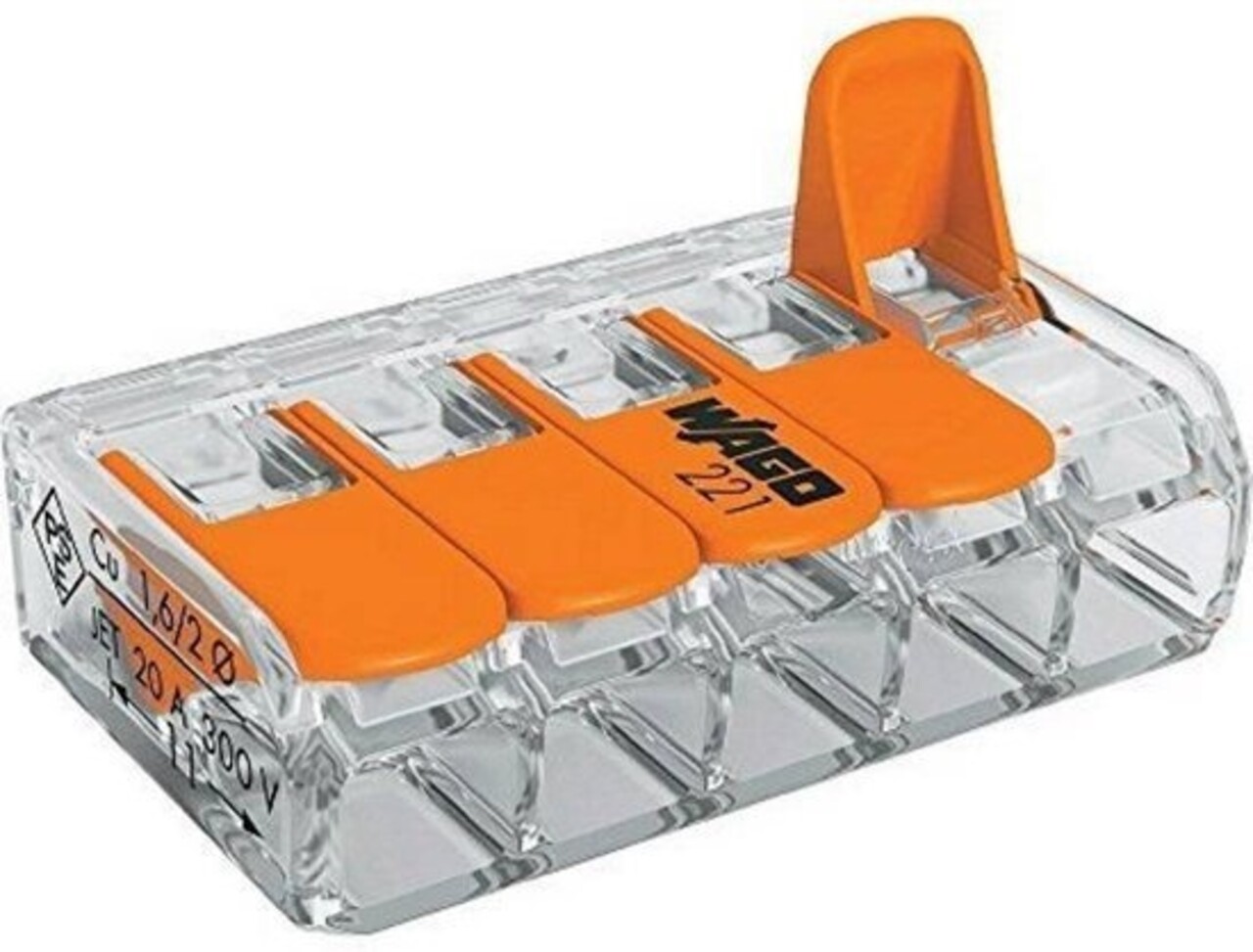 WAGO 5-Voudige Wago Verbindingsklem Compact 221-415 |  8 stuks