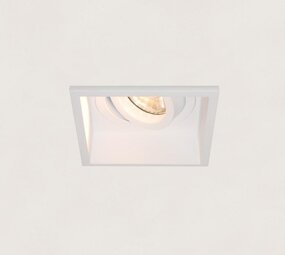 LCB LED Europe  Inbouwspot armatuur IP20 - Vierkant REX 92MM - Matt Wit - 1-Lichts | GU10 Fitting - Kantelbaar 30° - Zaagmaat 86MM