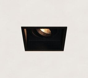 LCB LED Europe  Inbouwspot armatuur IP20 - Vierkant REX 92MM - Zwart - 1-Lichts | GU10 Fitting - Kantelbaar 30° - Zaagmaat 86MM