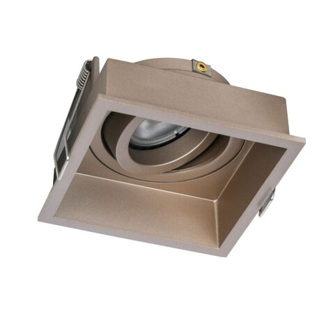 LCB LED Europe  Inbouwspot armatuur IP20 - Vierkant REX 92MM - Champagne - 1-Lichts | GU10 Fitting - Kantelbaar 30° - Zaagmaat 86MM