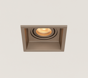 LCB LED Europe  Inbouwspot armatuur IP20 - Vierkant REX 92MM - Champagne - 1-Lichts | GU10 Fitting - Kantelbaar 30° - Zaagmaat 86MM